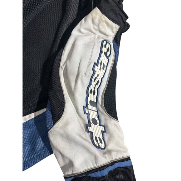 Alpinestars armored Motorcycle jacket black white Blue Tares Ware XL - Picture 9 of 16